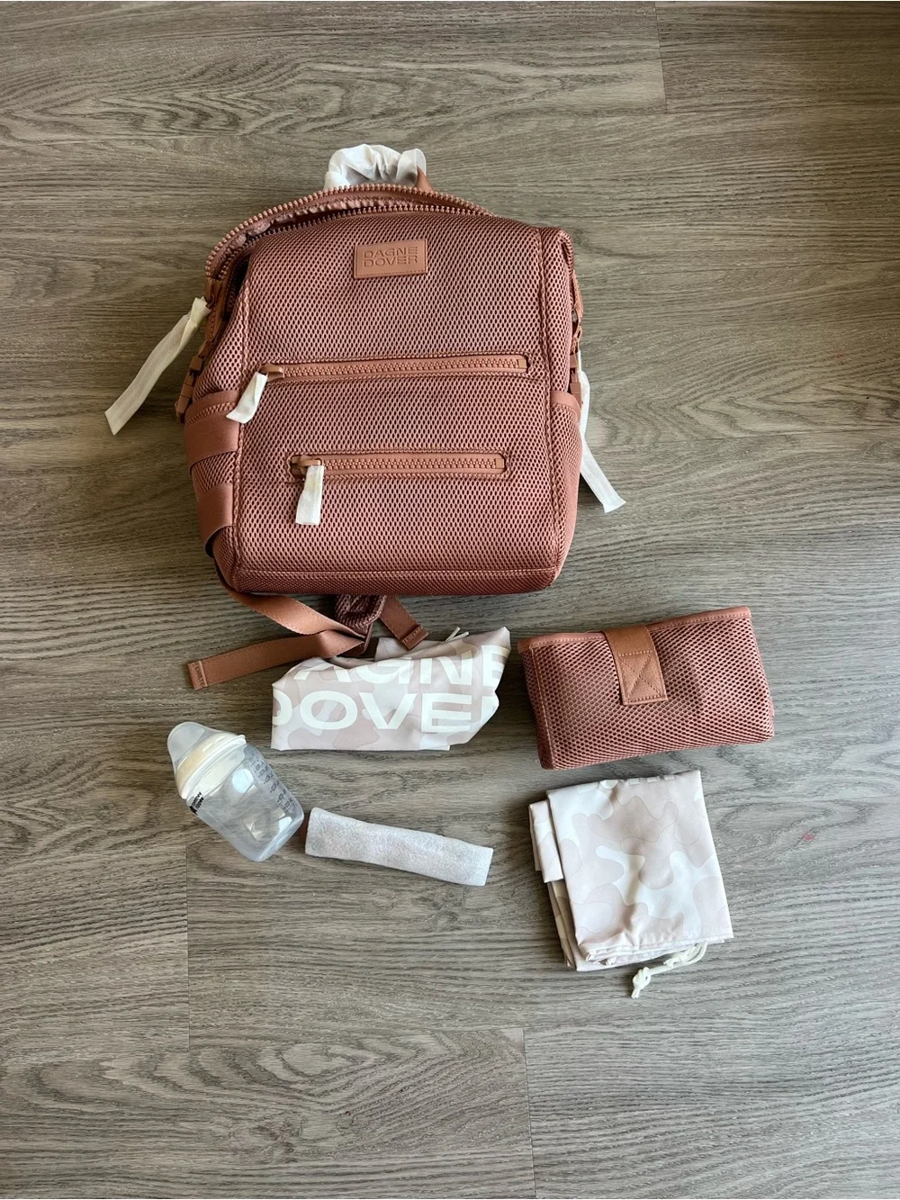 Dagne Dover Backpack Diaper Bag Taupe Dusty Rose